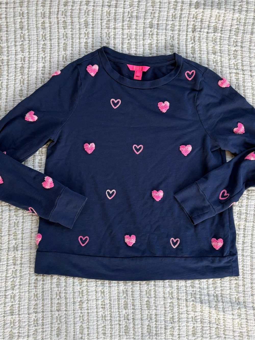 Lilly Pulitzer Rami Long Sleeve Lightweight Navy Blue Sweatshirt Size Small
